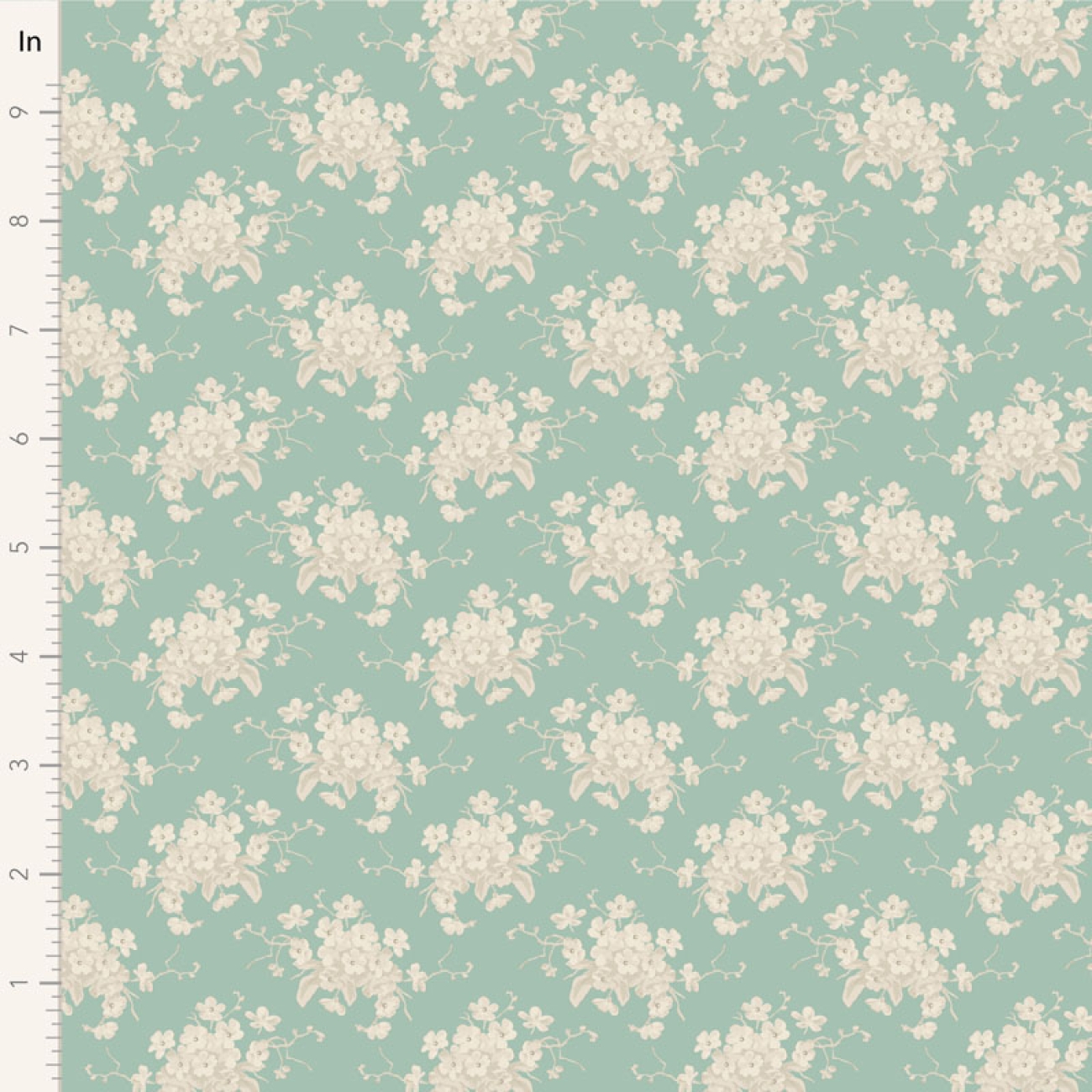 Tilda Patchwork Stoff Baumwolle - Sunday Brunch - White Flower Teal